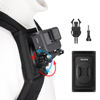 Picture of TELESIN 360 Backpack Mount Shoulder Strap Bag Clip Holder Attach w Quick Release Tripod Adapter Base for GoPro Max Go Pro Hero 12 11 10 9 8 7 Insta360 X3 GO3 DJI Action 3 4 Bike Motorcycle Accessories