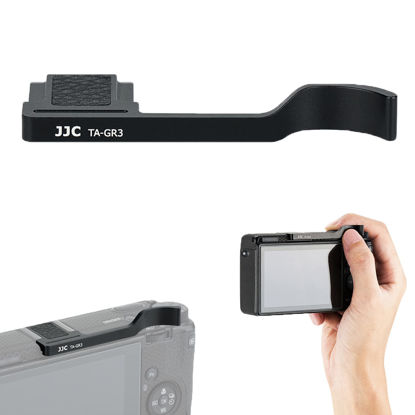 Picture of JJC Metal Thumbs Up Grip for Ricoh GR III GR IIIx GRIII GRIIIx GR3 GR3x with Hot Shoe Cover Protector Made of Aluminum Alloy Not Interfere with Controls of Camera