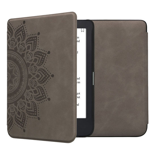 Picture of kwmobile Cover Compatible with Kobo Clara 2E / Tolino Shine 4 Cover - eReader Case - Rising Sun Grey