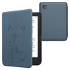 Picture of kwmobile Case Compatible with Kobo Clara 2E / Tolino Shine 4 - Case PU e-Reader Cover - Butterfly Tendril Dark Blue