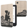 Picture of kwmobile Case Compatible with Kobo Clara 2E / Tolino Shine 4 Case - eReader Cover - Girl and Books Black/Beige