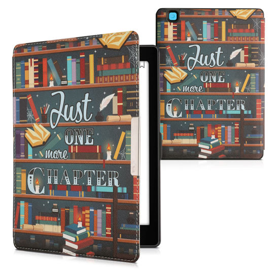 Picture of kwmobile Case Compatible with Kobo Aura ONE Case - eReader Cover - Library Motto Multicolor