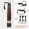 Picture of SEIKEA Upgraded Long Braid Ponytail Extension with Elastic Tie Straight Sleek Wrap Around Braid Hair Extensions Ponytail Chestnut Brown 34 Inch (After Braided 30 Inch)