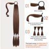 Picture of SEIKEA Upgraded Long Braid Ponytail Extension with Elastic Tie Straight Sleek Wrap Around Braid Hair Extensions Ponytail Medium Brown with Medium Auburn 34 Inch (After Braided 30 Inch)