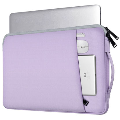Picture of 13 Inch Laptop Sleeve Case for MacBook Air/Pro, 13-13.3 inch Notebook, MacBook Air M2 Sleeve 13.6 Inch, 13.5 Surface Laptop 5/4/3, Computer Carrying Bag with Handle Pocket, Purple