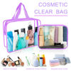 Picture of APREUTY Clear Makeup Bags, TSA Approved 6 Pcs Cosmetic Makeup Bags Set Clear PVC with Zipper Handle Portable Travel Luggage Pouch Airport Airline Vacation Organization (Purple)