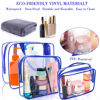 Picture of APREUTY Clear Makeup Bags, TSA Approved 6Pcs Cosmetic Makeup Bag Set Clear PVC with Zipper Handle Portable Travel Luggage Pouch Airport Airline Vacation (Blue)