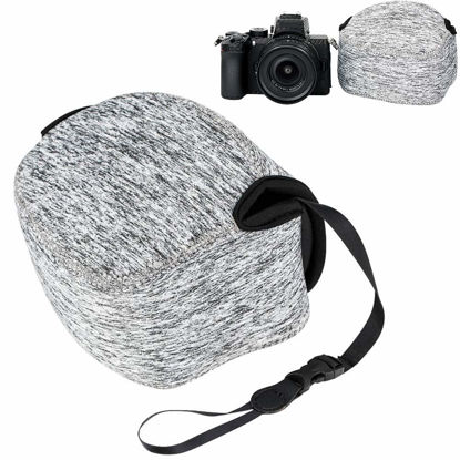 Picture of Compact Case Pouch for Sony A6700 ZV-E1 + E 16-50 & E 16mm F2.8/Canon R50 with RF-S 18-45 & RF 50mm F1.8/Nikon Zfc with DX 16-50/Z50 with DX 16-50 and HN-40 Lens Hood/Fuji X-S20 with XC 15-45mm - GREY