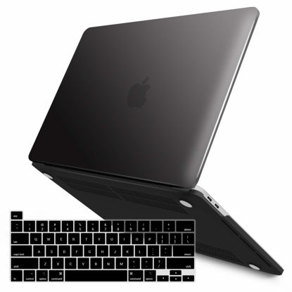 Picture of IBENZER Compatible with 2023 2022 M2 MacBook Pro 13 Inch Case 2021-2016 M1 A2338 A2289 A2251 A2159 A1989 A1706 A1708, Hard Shell Case & Keyboard Cover for Mac Pro 13, Black, T13BK+1A