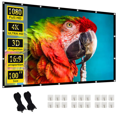 Picture of Projector Screen, 100 inch 16:9 Foldable Portable Projector Screens for Home Theater, Outdoor Indoor Movies