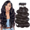 Picture of Brazilian Hair Body Wave 3 Bundles 24 26 28inchs 10A Human Hair Weave Bundles Natural color (24/26/28 Inch, 3 Bundles)