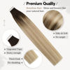 Picture of Moresoo Tape in Hair Extensions Human Hair Ombre 24 Inch Tape in Balayage Hair Extensions 40pcs Remy Hair Extensions Tape in #2/27/613 Brown to Caramel Blonde with Blonde Tape in Natural Hair 100g