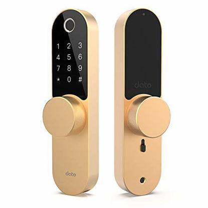 Picture of DATO Smart Fingerprint Door Lock Digital Touchscreen Keyless Entry Front Door Lock with Backup Key for Homes,AirBnB,Apartments,Hotels, Gold(L-F500)