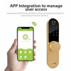 Picture of DATO Smart Fingerprint Door Lock Digital Touchscreen Keyless Entry Front Door Lock with Backup Key for Homes,AirBnB,Apartments,Hotels, Gold(L-F500)