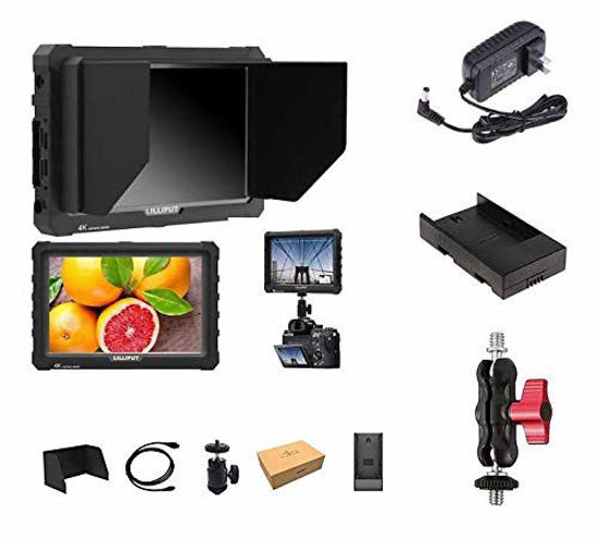 Picture of LILLIPUT 7 inch A7S-B Black 1920x1200 IPS On Camera Monitor with 4K HDMI Input Output Field Monitor for DSLR and Mirrorless Cameras with Free Gifts:Mini Magic Arm Mount + LP-E6 Plate+ 12V AC Adapter