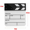 Picture of Clapper Board, Mini Scene Clap Board Acrylic Waterproof TV Movie Action Board with White Pin for Shoot Props/Advertising/Home Decoration(Black and White whiteboard PAV1BWE3S, Blue)