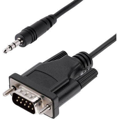 Picture of StarTech.com 3ft (1m) DB9 to 3.5mm Serial Cable for Serial Device Configuration, RS232 DB9 Male to 3.5mm Cable for Calibrating Projectors, Digital Signage, TVs via Audio Jack (9M351M-RS232-CABLE)