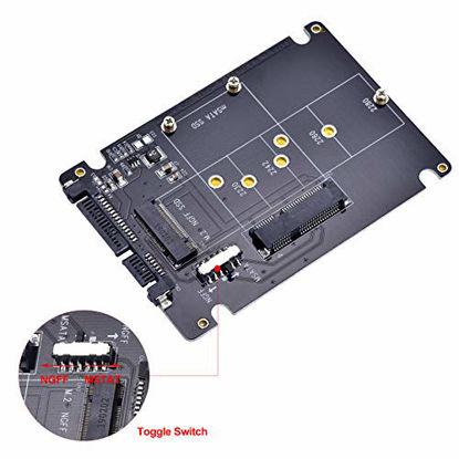 Picture of M.2 NGFF or mSATA SSD to USB 3.0 Adapter, 2-in-1 NGFF or mSATA Converter Reader Card with SATA Cable, Support mSATA SSD or M.2 SATA Based B Key SSD 2230 2242 2260 2280