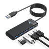 Picture of USB 3.0 Hub, ORICO 4-Port USB Hub with 6FT Long Cable, Ultra Slim USB Splitter for Laptop MacBook Pro, iMac, Surface Pro, XPS, PS5，PC, Flash Drive, Mobile HDD(Black/6ft)