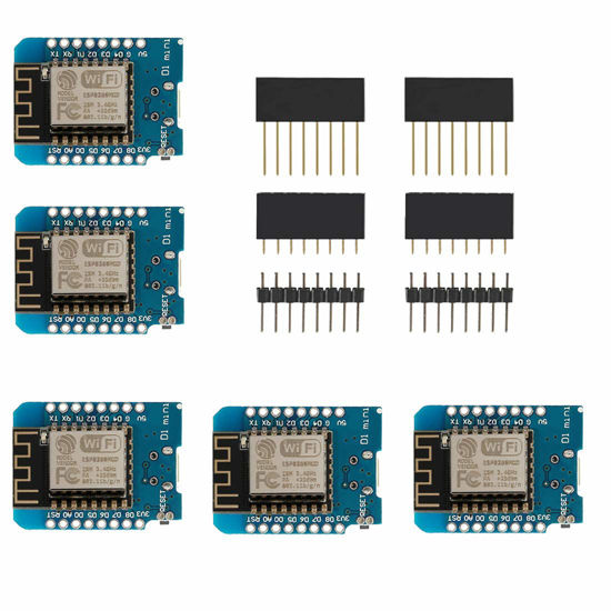 Picture of HiLetgo 5pcs Mini ESP8266 ESP-12F Mini NodeMCU Lua 4M Bytes WiFi Module with Pin Headers