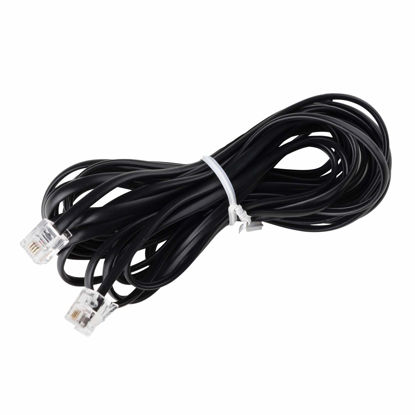 Picture of Telephone Cords for Landline Phones - Phone Cords for Landline Phones to Wall Jack - Superb Sound Quality + Sturdy Materials - Black - Phone Cord for Any Device w/a Phone Jack (25ft Phone Cord)