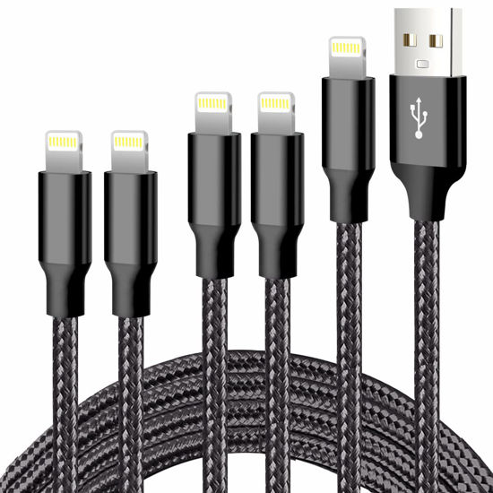 Black iPhone Charger Cable, 3-Pack 3FT MFi Certified Fast Charging Cord  Data Sync Lightning to USB-A Cable Compatible with iPhone14/13/12/