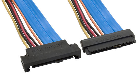 Picture of Amphenol CS-SASSASEXT2-000.5 Internal SAS to SAS Extender Cable, SFF-8482 Male/Female, 0.5 m, 1.6', Blue