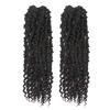 Picture of 2 Pack Passion Twist Crochet Hair 18 Inch Natural Black Pretwisted Long Passion Twist Hair, Pre Looped Crochet Passion Twist Crochet Braids Bohemian Crochet Hair