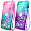 Picture of NGB Supremacy Compatible with iPod Touch 7/iPod Touch 6/5 Case [2 Pack] with HD Screen Protector and Ring Holder/Wrist Strap for Girls Women Kids, Glitter Liquid Cute Case (Aqua/Purple, Pink/Aqua)