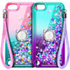 Picture of NGB Supremacy Compatible with iPod Touch 7/iPod Touch 6/5 Case [2 Pack] with HD Screen Protector and Ring Holder/Wrist Strap for Girls Women Kids, Glitter Liquid Cute Case (Aqua/Purple, Pink/Aqua)