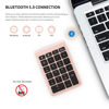 Picture of Bluetooth Number Pad, 22 Keys Number Keypad with Shortcut Key, 10Keys Portable Financial Accounting Wireless Number Pad, Bluetooth 5.0 Numeric Keyboard for Laptop, PC, Desktop, Pad(Rose Gold)