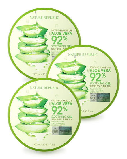 Picture of Nature Republic 3 PCS Aloe Vera Soothing Gel, 92% Soothing and Moisture, 300ml, NS17-G