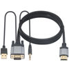 Picture of Duttek VGA to HDMI Connector Cable 5FT, VGA to HDMI Cable, Gold Plated 1080P Active VGA Male to HDMI Male Analog Video Adapter Cable with Audio Output Converter Cable. (Not HDMI to VGA) 1.5M