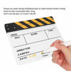 Picture of Hopcd Film Clapperboard, Acrylic Plastic 30x25CM/11.8x9.8 Director's Clap Board for Role Playing/Editing/Camera Photography(Yellow Striped White Board)