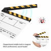 Picture of Hopcd Film Clapperboard, Acrylic Plastic 30x25CM/11.8x9.8 Director's Clap Board for Role Playing/Editing/Camera Photography(Yellow Striped White Board)