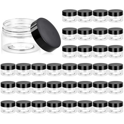 50 Pack 8 OZ Plastic Jars Round Clear Cosmetic Container Jars with Lids,  Eternal Moment Plastic Slime Jars for Lotion, Cream, Ointments, Makeup, Eye  shadow, Rhinestone, Samples, Pot, Travel Storage 8 Ounce