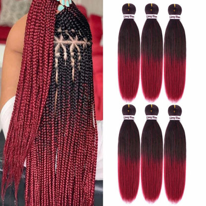 Picture of Pre-Stretched Braiding Hair 22 inch 6 packs Hot Water Setting Synthetic Hair Crochet Braiding Hair Extension (IB/Bug)