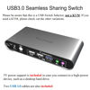 Picture of Terived USB Switch Selector with Audio and Microphone, Hotkey Switch, Digital Display, Aluminum Shell, 2 Computers Sharing 3 USB Devices for PC Printer Speaker Headphone Mouse Keyboard with Cables