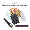 Picture of Cablecc Slimline SAS 4.0 SFF-8654 4i 38pin Host to 4 SAS 29pin SFF-8654 Target Hard Disk Fanout Raid Cable 1M