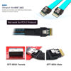 Picture of Cablecc Slimline SAS 4.0 SFF-8654 4i 38pin Host to 4 SAS 29pin SFF-8654 Target Hard Disk Fanout Raid Cable 1M