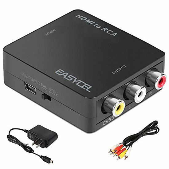 HDMI to RCA Converter EASYCEL HDMI to Composite Converter HDMI to AV Converter Adapter with RCA Cable and Power Adapter