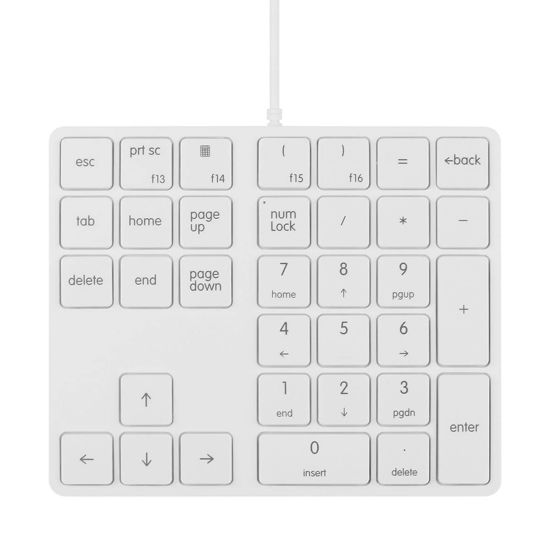 Picture of Merdia Numeric Keypad Wired Numpad 34 Keys External Mini Slim Keyboard Magicforce for Financial Cashier Securities-White