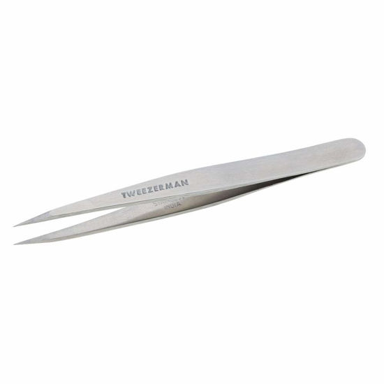 Picture of Tweezerman Stainless Steel Point Tweezer - Eyebrow Precision Tweezers, Facial and Ingrown Hair Removal (Classic Stainless)