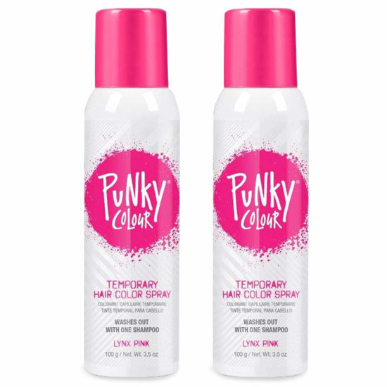 Picture of Punky Temporary Hair Color Spray, Lynx Pink, Non-Damaging Hair Dye, Instant Vivid Hair Color, 3.5 oz 2-Pack