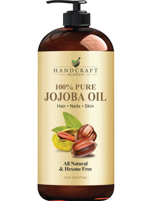 Picture of Handcraft Jojoba Oil 16 fl. oz - 100% Pure & Natural Jojoba Oil for Skin, Face, and Hair - Deeply Moisturizing Anti-Aging Jojoba Oil for Men and Women