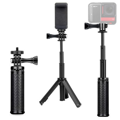 Picture of SOONSUN 3-in-1 Portable Extendable Vlog Selfie Stick Tripod Stand for GoPro Hero 11/10/9/8/7/6/5/4 3/2/, Fusion, Max, Session, AKASO, SJCAM, Insta 360, DJI Osmo Action Camera