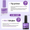 Picture of Gel Nail Kit - BTArtbox Gel Nail Tips and Glue Gel Kit, 300pcs Short Almond Soft Gel Nail Tips, Gel Nail Glue and Tip Primer with Nail Lamp Acrylic Gel Nail Extension Kit