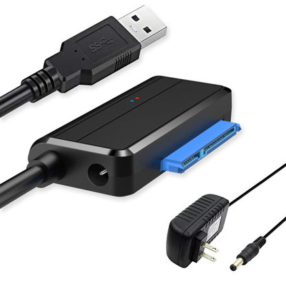 Picture of EYOOLD SATA to USB 3.0 Adapter Cable, External Hard Drive Converter for 2.5" 3.5" HDD/SSD [Support UASP]