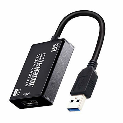 Picture of HDMI Video Audio Capture Card, 4K HDMI to USB Capture Device, 1080P HD Video Record via DSLR, Camcorder, Action Cam for High Definition Acquisition, HDMI Camera Video Conferencing, Live Streaming