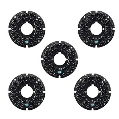 Picture of Othmro 5Pcs 36 LED IR Illuminator for Security Camera 120 Degrees IR Led Round Plate IR Infrared Light Illuminator Board Bulb for CCTV Security Camera